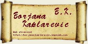 Borjana Kaplarević vizit kartica